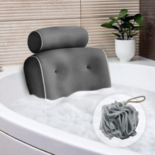LUMI Luxury Ergonomic Bath Pillow | Soft 4D Air Mesh | 6 Non-Slip Suction Cups