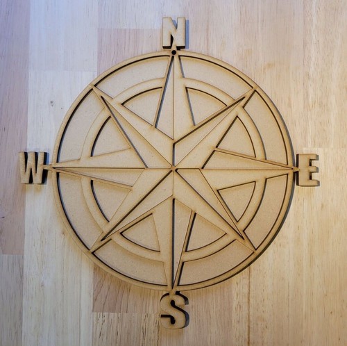 Large wooden ships compass - 3d,