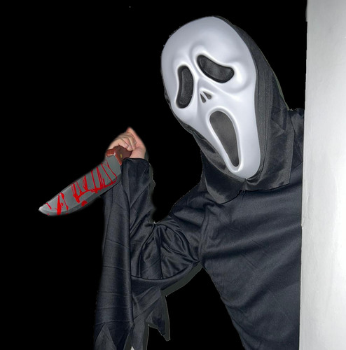 Ghost mask bloody knife - bloody,