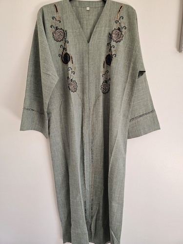 Beautiful light green abaya - green,