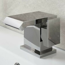 Modern waterfall bathroom - modern, taps