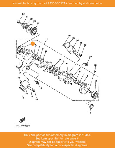 Yamaha bearing 93306 30571 - yamaha, bearing,