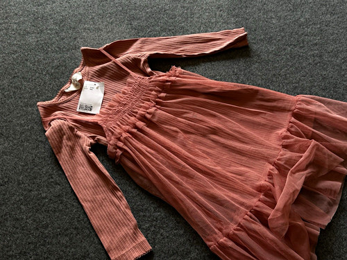 Girls pink ribbed smocked - ribbed,