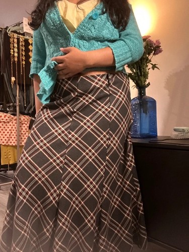 Vintage grey tartan skirt - skirt,
