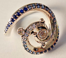 Genuine Thomas Sabo Blue Wave Swirl Ring. Size 60. Unworn.