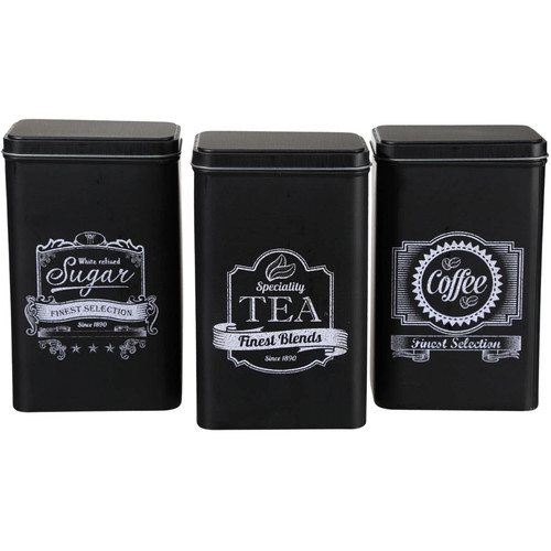 Tea coffee sugar canisters - tea,