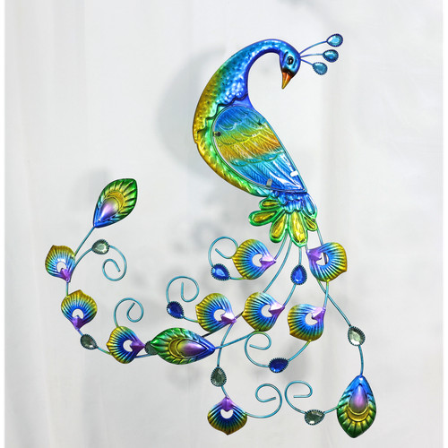 Peacock wall decor - wall, metal