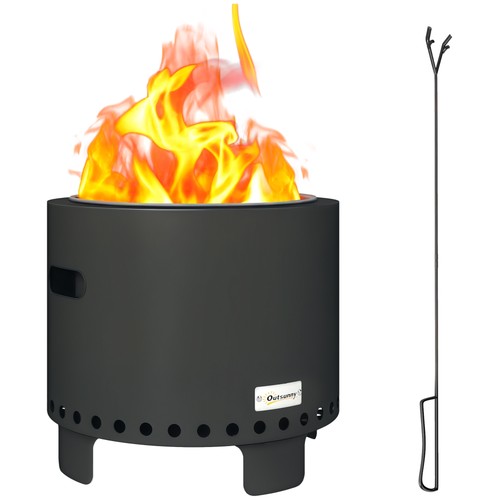 Outsunny 45cm smokeless - 45cm, wood