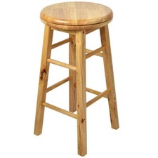 SALE Revolving Bar Stool Wooden Swivel Breakfast Kitchen Dining Chair Seat Pine