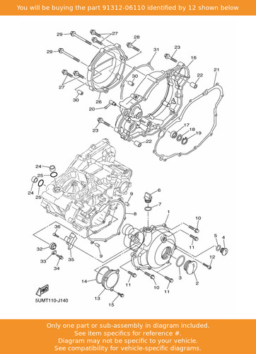 Yamaha bolt 91312 06110 oem - 91312-06110,
