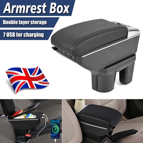 Black dual layer armrest car - layer,