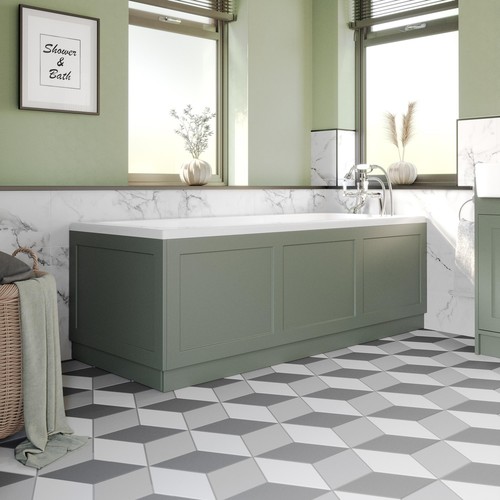 Matt green bath panel - matt,