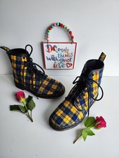 Dr Martens 1460 tartan yellow england vintage 8 eye wool boots UK5 EU38 US7