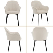 Set 2/4/6 Modern Velvet Kitchen Dining Chairs Lounge Soft Padded Seat Metal Legs