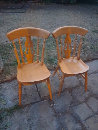 Pair pine dining chairs - pair, of