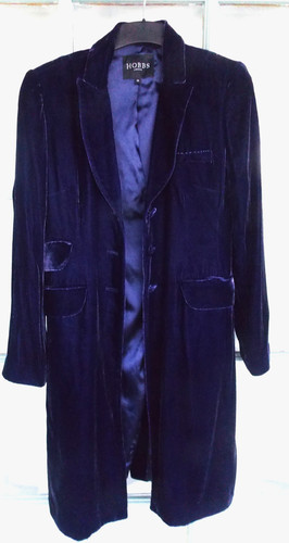 Hobbs purple silk velvet coat - purple,