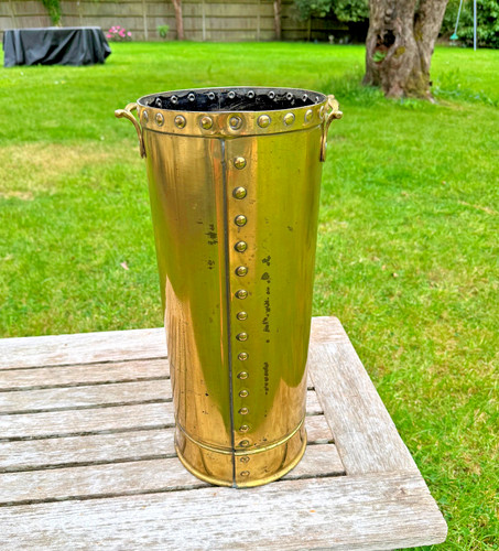 Vintage brass umbrella stand - brass,