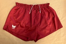 Vintage Erima Nylon Sprinter Shorts Glaz Red Super Shiny Gay D8  28-38”