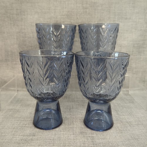 Blue textured stemmed - 4,