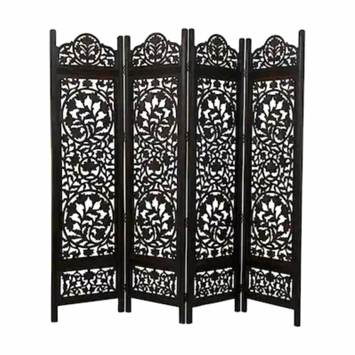 Mango wood hand carved floral - wood,