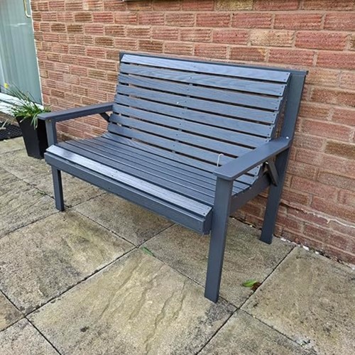 Rustic wooden garden bench - garden,