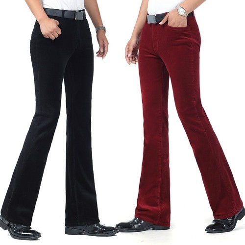 Men corduroy flared trousers - corduroy,