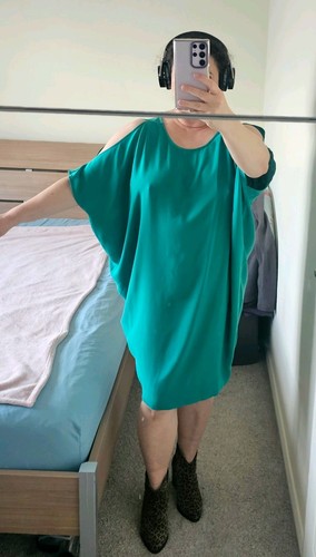Teal cold shoulder oversized - cold,