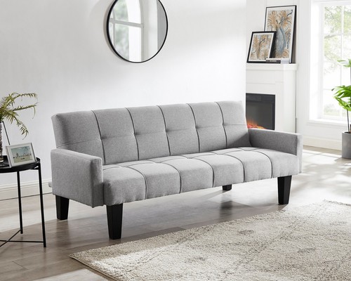 Seater light grey sofa bed - seater,
