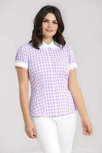 Hell bunny 40s lilac white - hell, &