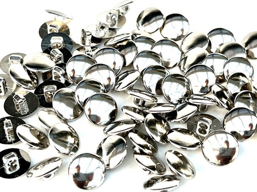 Silver shank buttons 14mm - ,