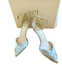 Jenny Packham silver Lexi pleat textile high court Shoes UK 6 EU 39 worn once