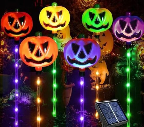 Set solar pumpkin stake - set,