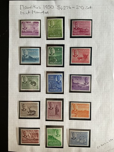 Mauritius 1950 full set 15 - mauritius,