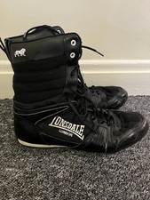 LONSDALE Boxing Boots Hi Top Black White Mens UK 11 EU 46