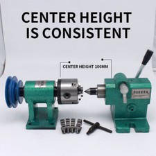 Lathe Spindle Assembly DIY Small Woodworking Rotating Seat 80 Three-jaw Chuck