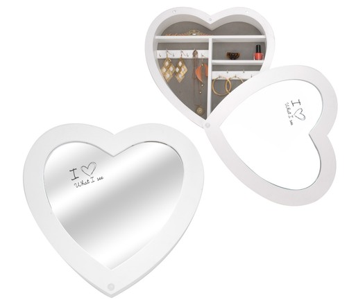 Heart shaped wooden - heart, mirror
