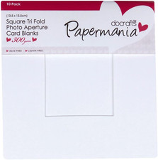 300 Gsm Square Tri Fold Window Aperture Card Blanks and Envelopes, Pack of 10...