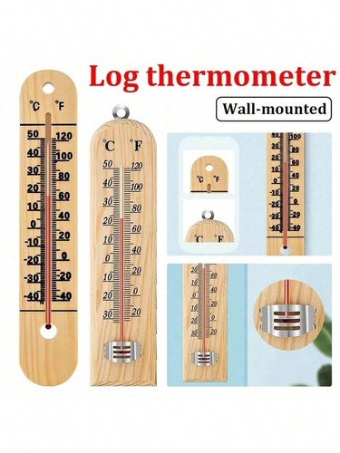 Wooden wall thermometer - thermometer, |