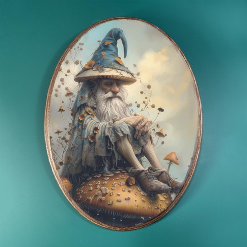 Gnome mushroom wooden - gnome,