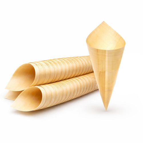 Pinewood serving cones - pinewood, ice