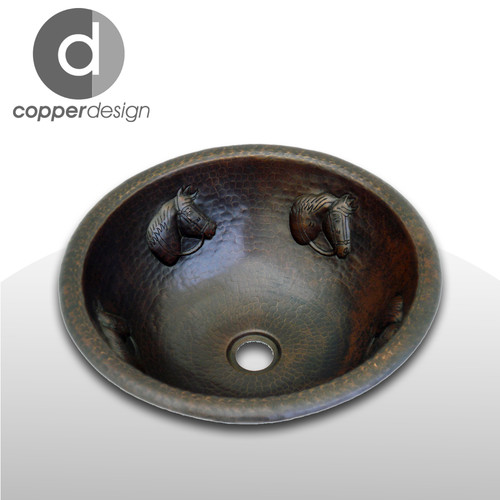Copper hammered round bath - round,