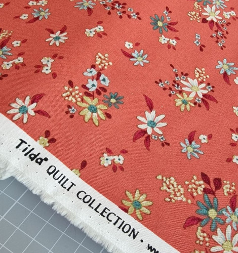Orange floral fabric pure - floral,