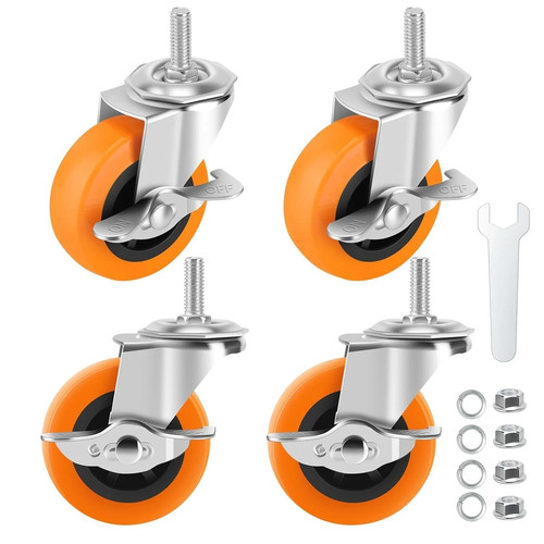Inch caster wheels threaded - 3,