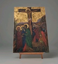 painting, religious scene, icon, Christ on the cross, crucifixion 