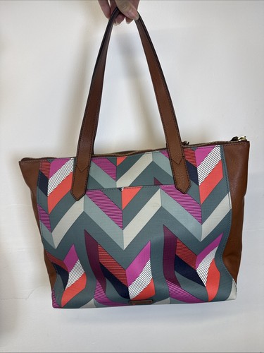 Fossil fiona tote bag chevron - tote,