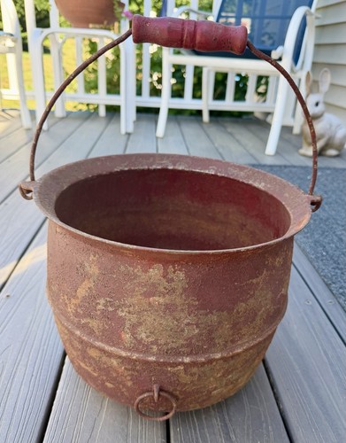 Antique cast iron cauldron - antique,