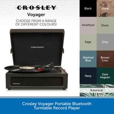 Crosley Voyager Bluetooth Turntable Vinyl Record Player Vintage 3 Speed CR8017B