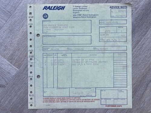 Raleigh bomber 1983 ace bianca - bomber,