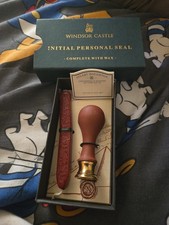 STUART HOUGHTON PERSONAL SEAL SET WITH WAX INITIAL LETTER R  Windsor castle 