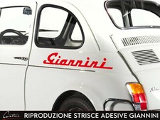 COPPIA STICKER ADESIVO INTAGLIATO GIANNINI PER FIAT 500 42,5x6,7